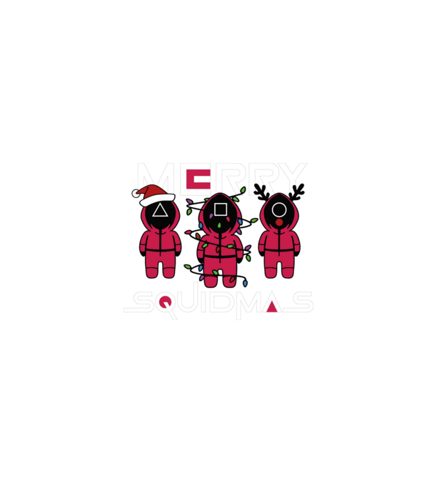 Merry squidmas model negru pe tricou