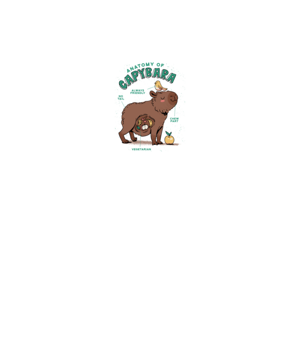 Anatomy of Capybara model alb pe tricou