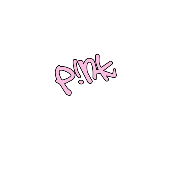 PINK model alb pe tricou