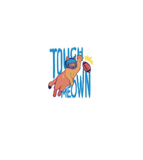 Touch Meow model negru pe tricou