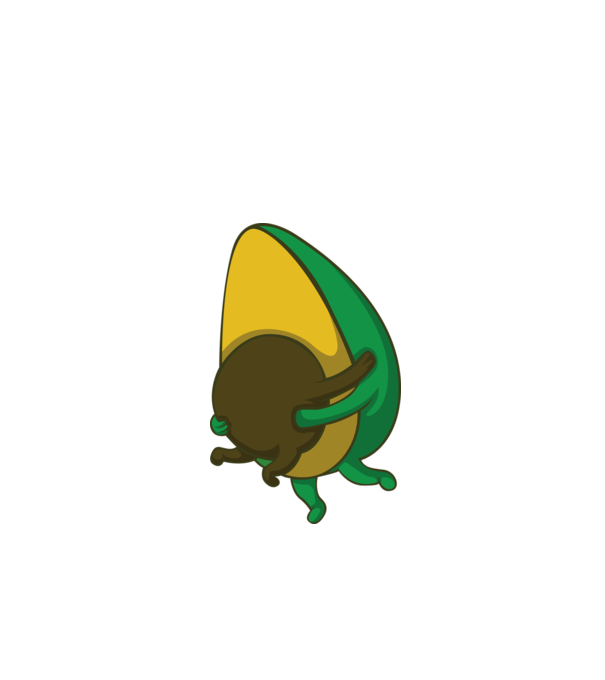 Avocado model alb pe tricou