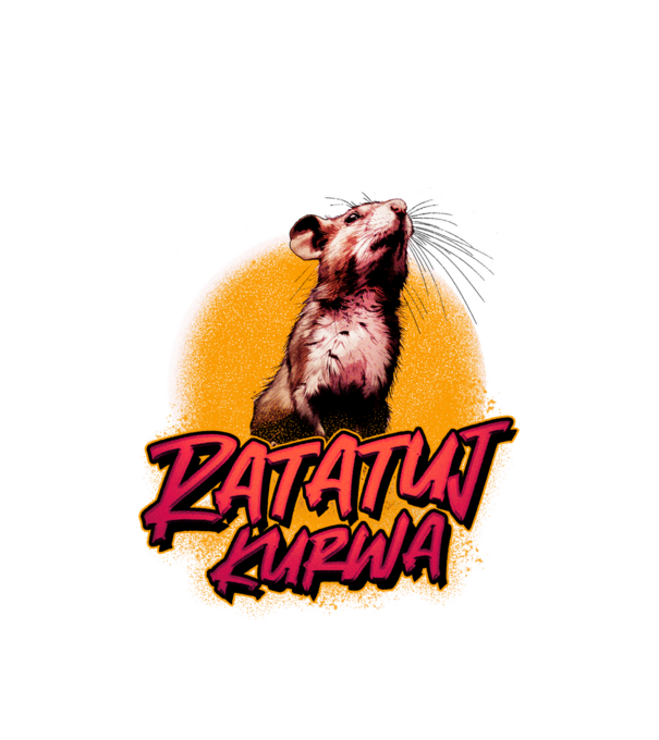 Ratatuj kurwa model alb pe tricou