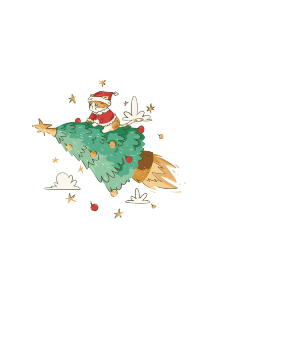 Christmas cat model alb pe tricou