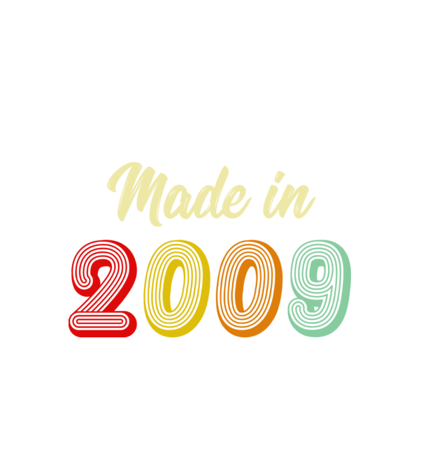 made in 2009 retro model negru pe tricou