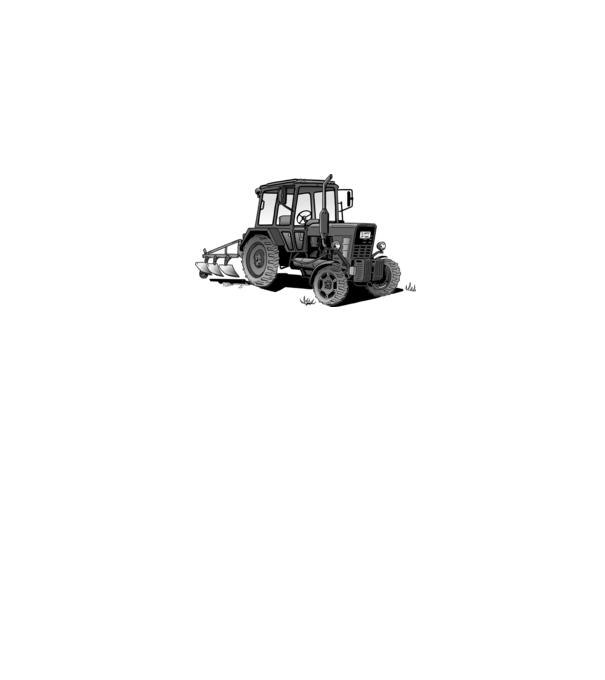 TRACTOR model alb pe tricou