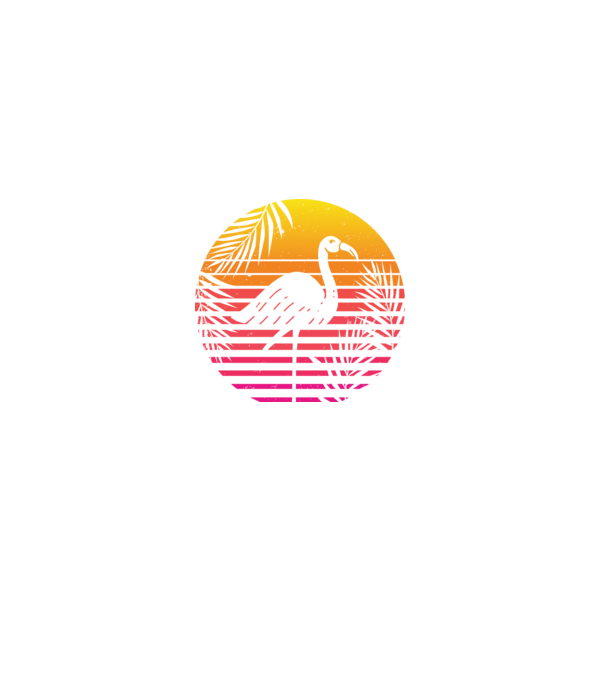Retro flamingo sunset model negru pe tricou
