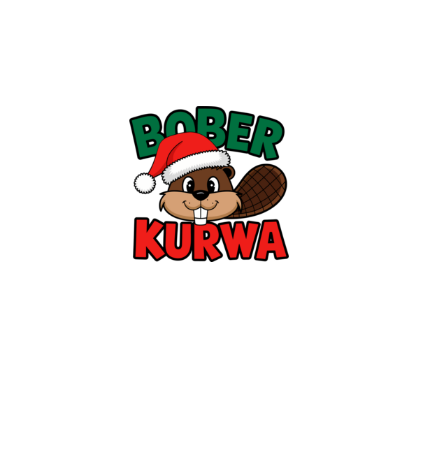 Bober kurwa xmas model alb pe tricou