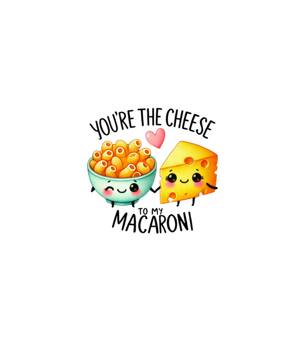Cheese to my Macaroni model alb pe tricou