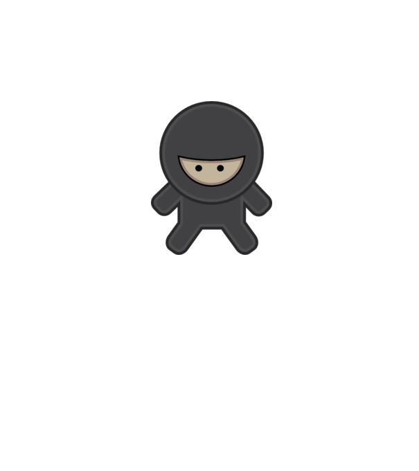 ninja model alb pe tricou