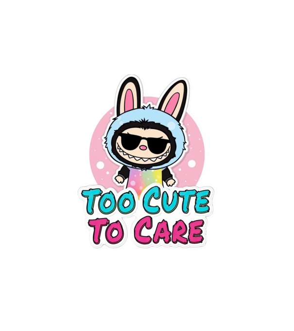 Too cute to care model alb pe tricou