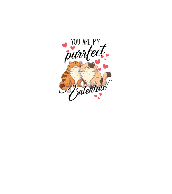My purrfect valentine model alb pe tricou