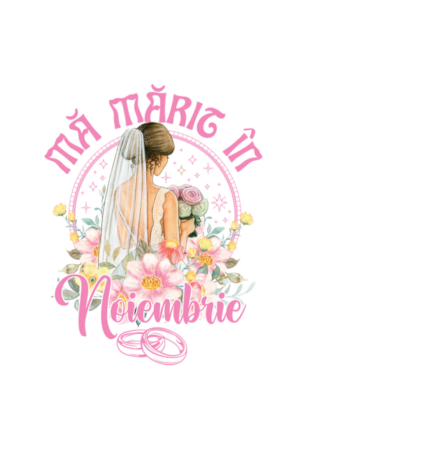 mă mărit - în noiembrie model albastru deschis pe tricou