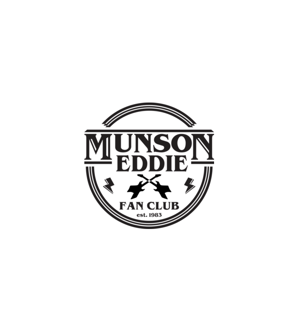 eddie munson fan club est 1983 model alb pe tricou