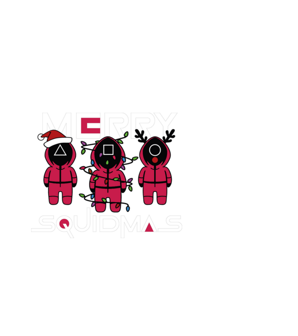 Merry squidmas model negru pe tricou