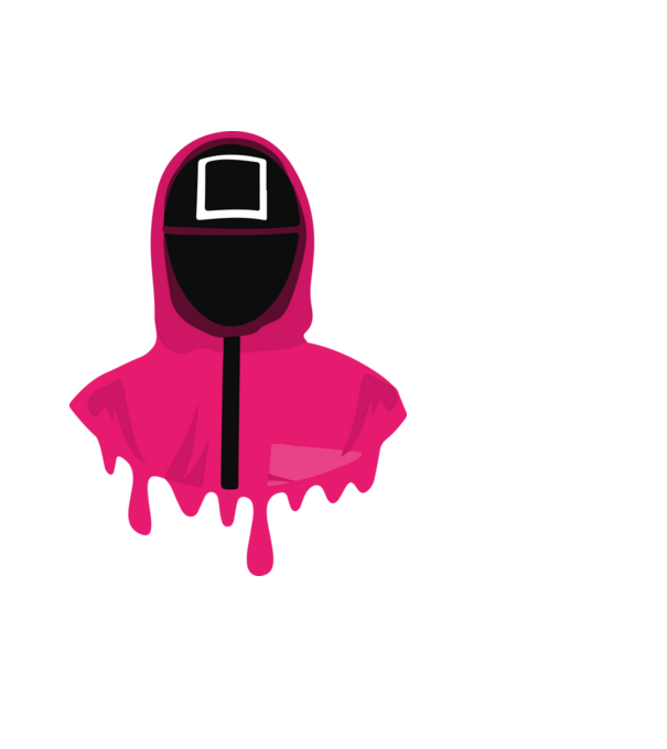 squid game square model negru pe tricou