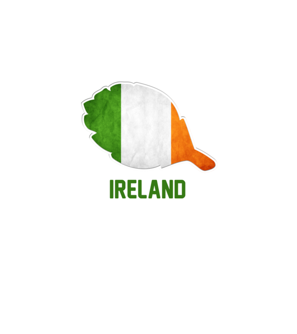 Steag irlandez model alb pe tricou