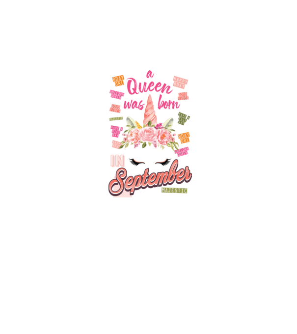 A queen was born in SZEPTEMBER model alb pe tricou