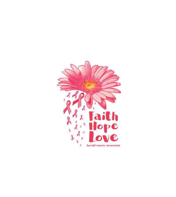 Gerbera faith hope love model alb pe tricou