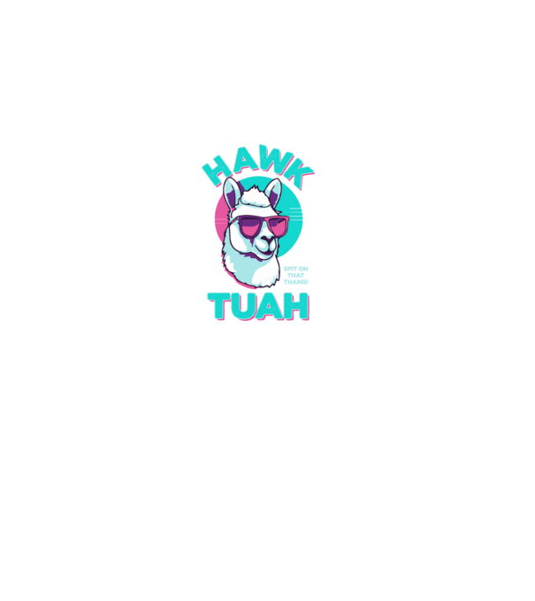Hawk tuah llama retro sunglasses model negru pe tricou