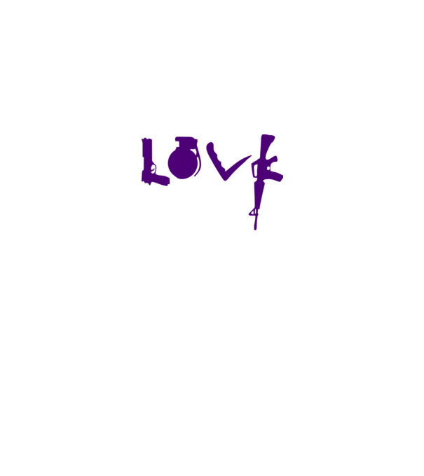 Lovegun model alb pe tricou