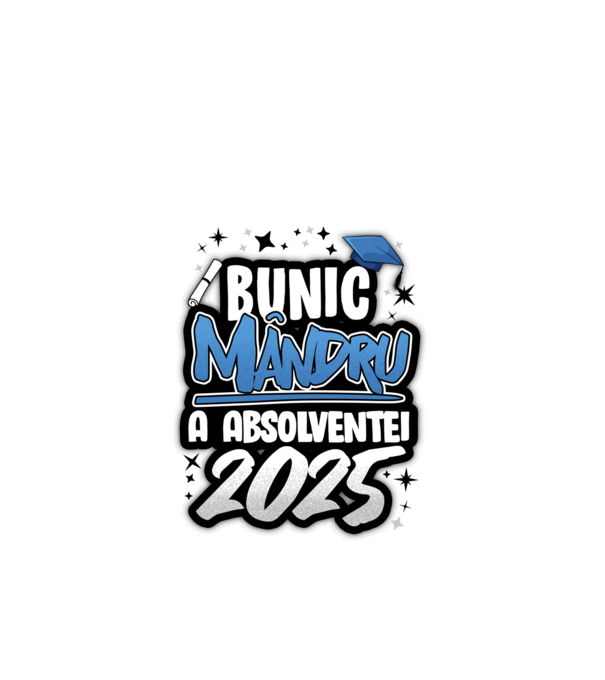 Bunic MÂNDRU a absolventei model alb pe tricou
