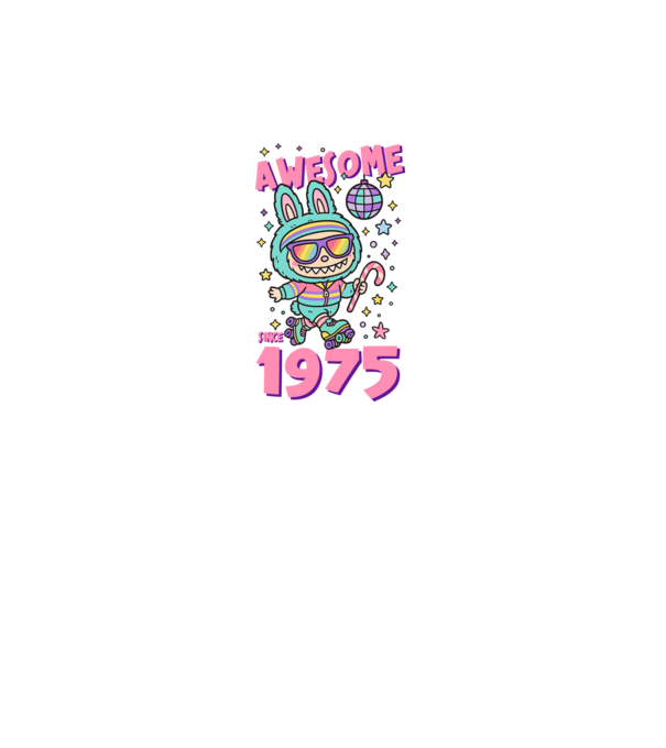 Awesome since 1975 - Labubu model negru pe tricou