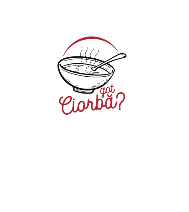 România Got ciorbă model alb pe tricou