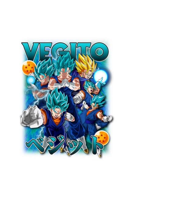 vegito dragonball model negru pe tricou
