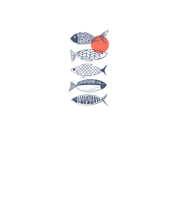 Fish model alb pe tricou