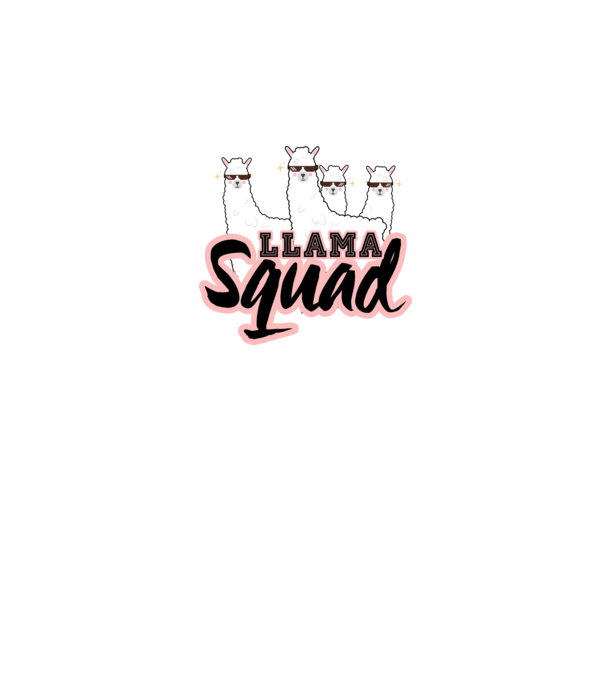 Llama squad model negru pe tricou