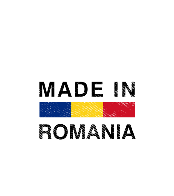 made in romania model negru pe tricou
