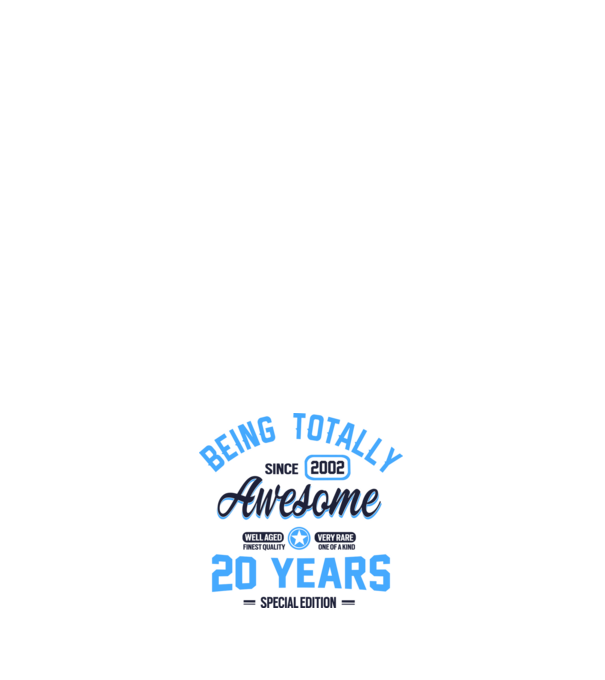 20 years of being totally awesome model negru pe tricou