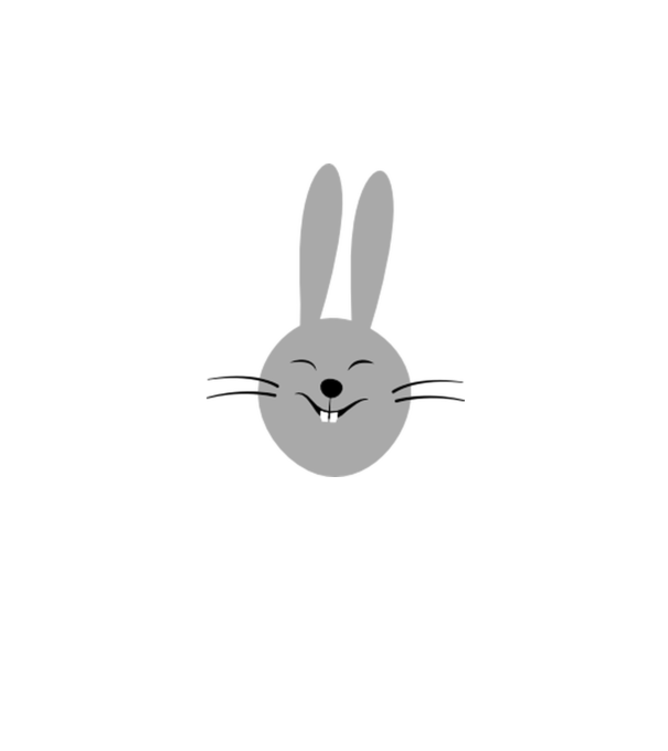 rabbit model alb pe tricou