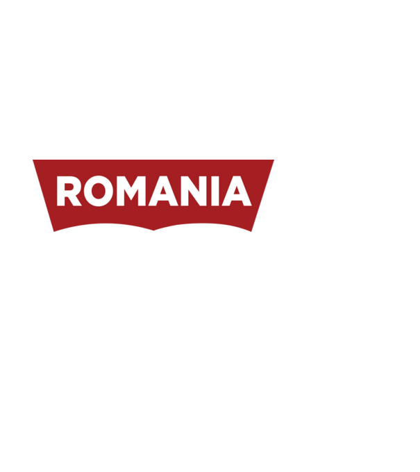 România levis model albastru deschis pe tricou