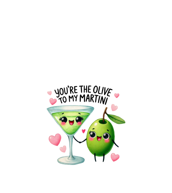Olive to my Martini model alb pe tricou