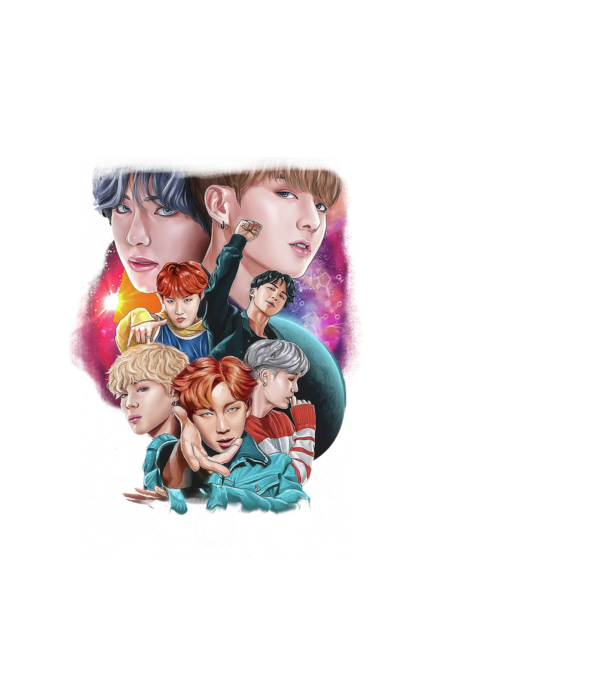 BTS POSTER model alb pe tricou