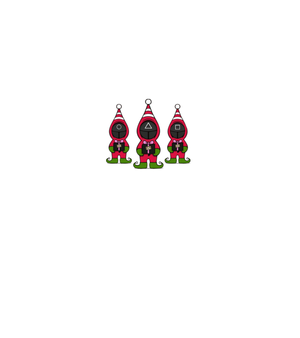 merry squid game model negru pe tricou