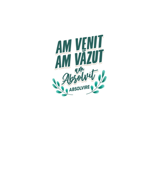Absolvire model alb pe tricou