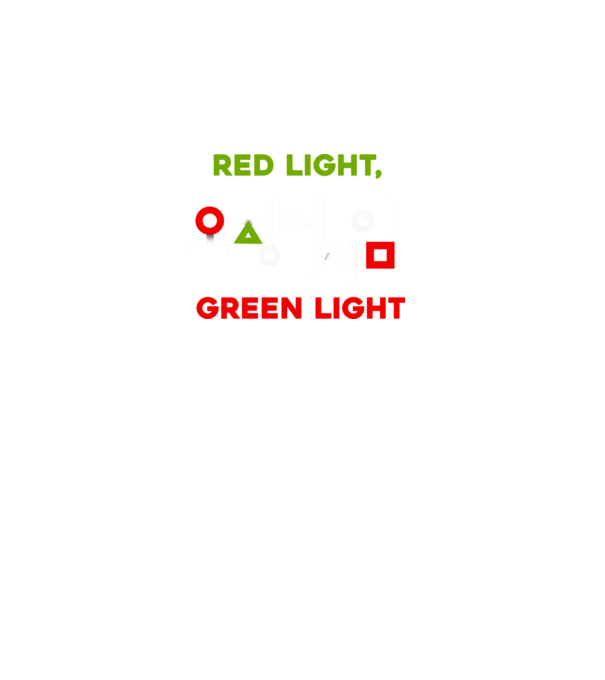 red light green light model negru pe tricou
