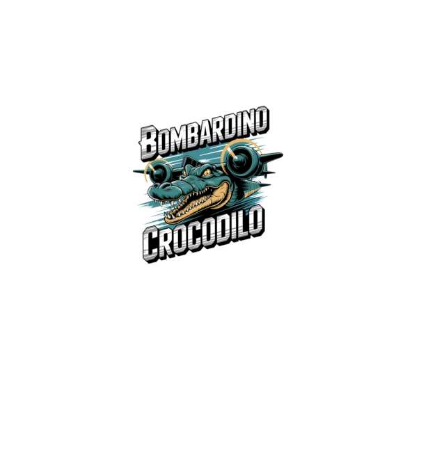 Bombardino Crocodilo 2 model negru pe tricou