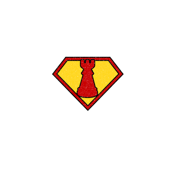 SuperChess turnul de sah model albastru jeanși pe tricou
