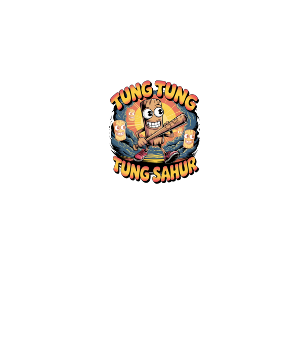 Tung Tung Tung Sahur Retro model negru pe tricou