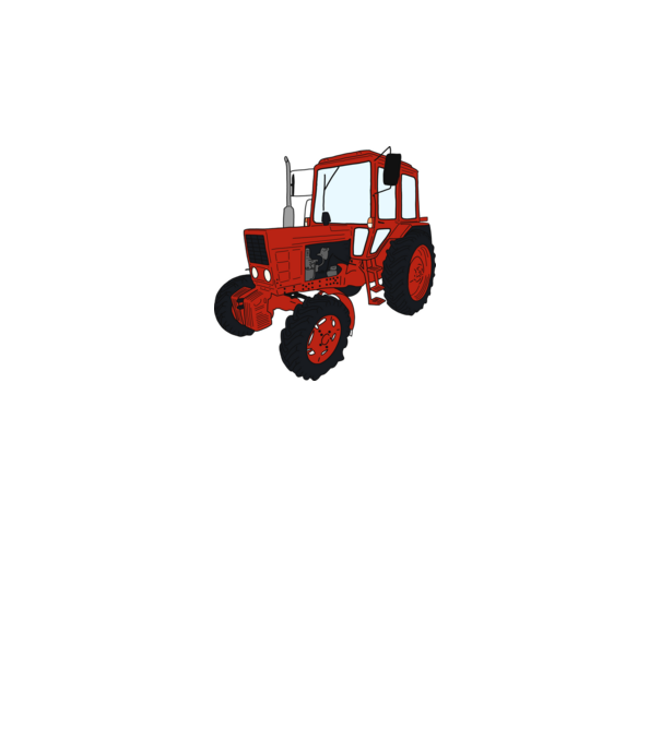 TRACTOR model alb pe tricou