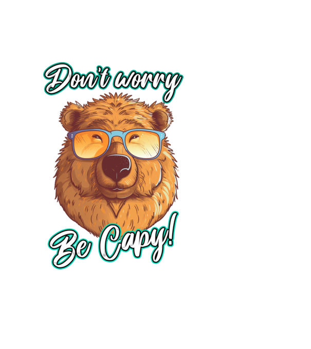 Don't worry be Capy model negru pe tricou