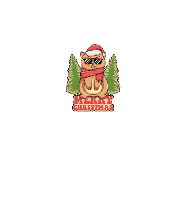Merry christmas cat model negru pe tricou