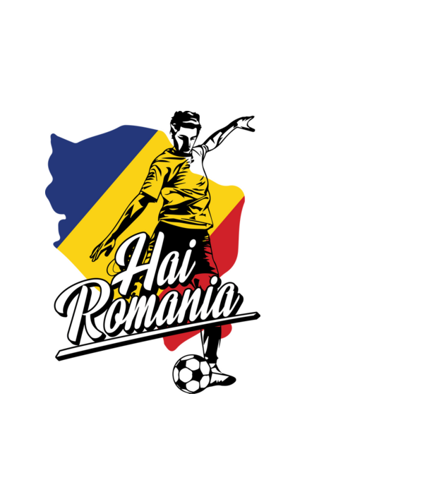Hai romania fotbal model alb pe tricou