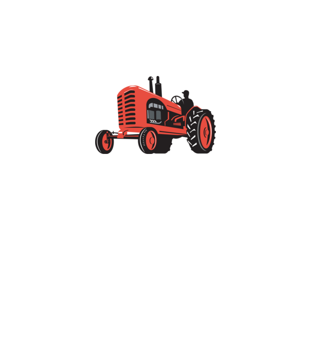 TRACTOR model alb pe tricou