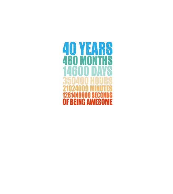 40 years of being awesome model negru pe tricou