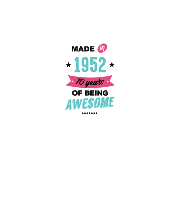 MADE in 1952 model alb pe tricou