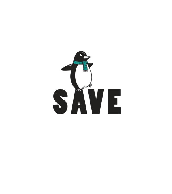 Save penguin model gri pe tricou